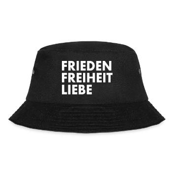 Frieden freiheit liebe - Bucket Hat - Schwarz - Vorne - Lela (165cm)