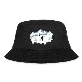 Skilanglauf, Langlaufen, Biathlon, Wintersport - Bucket Hat - Schwarz - Vorne - Lela (165cm)