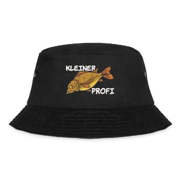 Kleiner Prof Fische Angeln Kinder Karpfen Fischen - Bucket Hat - Schwarz - Vorne - Lela (165cm)