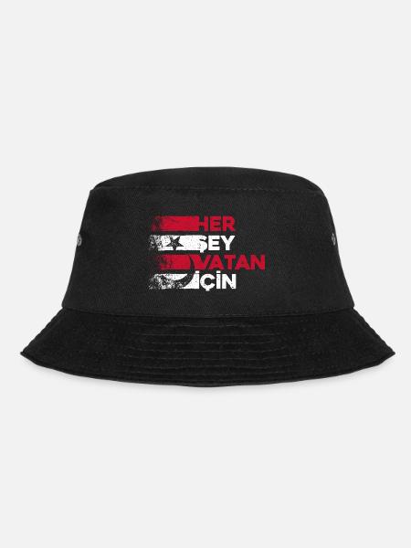 Türkei Flagge Design. Herşey Vatan Için - Bucket Hat - Schwarz