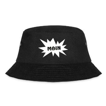 Moin mit Anker Sylt Nordsee Hamburg Bremen - Bucket Hat - Schwarz - Vorne - Lela (165cm)