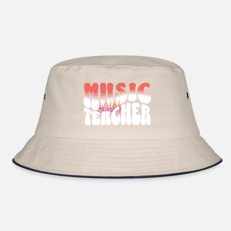 Retro Typographic Music Teacher Design Bucket Hat