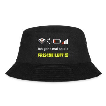 Frische Luft Gamer Nerd Fun Spaß Lustig Zocker - Bucket Hat - Schwarz - Vorne - Lela (165cm)