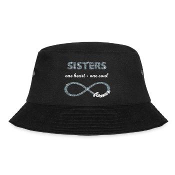 Sisters one heart one soul, Infinity Glitzer 8 BFF - Bucket Hat - Schwarz - Vorne - Lela (165cm)
