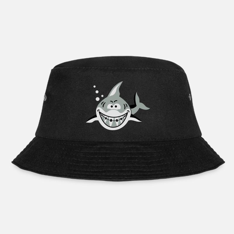 Hai mit Zahnspange - Bucket Hat - Schwarz