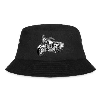 Chopper motorcycle 10_black white - Bucket Hat - black - Front - Lela (165cm)