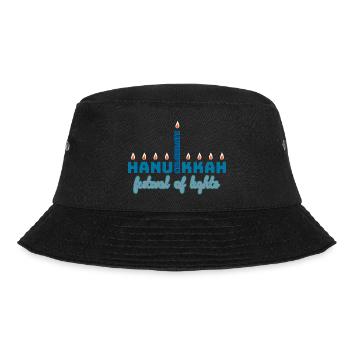 Hanukkah, Chanukkah, Lichterfest, Geschenk, Shirt - Bucket Hat - Schwarz - Vorne - Lela (165cm)