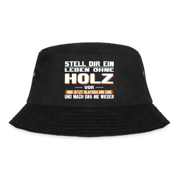 Leben ohne Holz - Bucket Hat - Schwarz - Vorne - Lela (165cm)