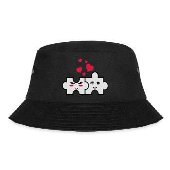 Puzzle-Paar - Bucket Hat - Schwarz - Vorne - Lela (165cm)