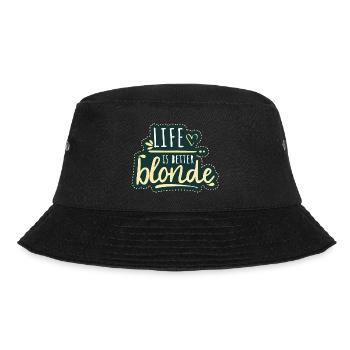 Blond Spruch Mädchen Frau Girl blonde Haare - Bucket Hat - Schwarz - Vorne - Lela (165cm)