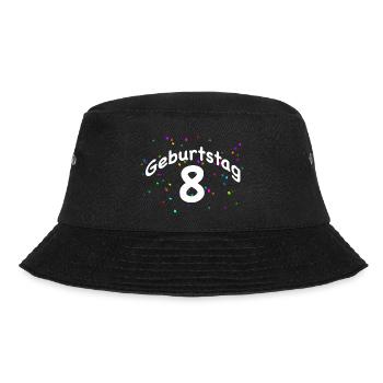 GEBURTSTAG 8 I 8. Birthday I Achter mit Konfetti - Bucket Hat - Schwarz - Vorne - Lela (165cm)
