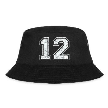 12 in white in the used look - Bucket Hat - black - Front - Lela (165cm)