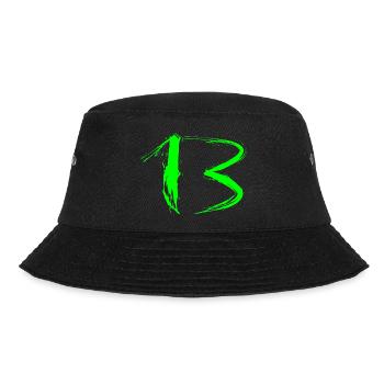 Number 13 favorite number design brush light green green - Bucket Hat - black - Front - Lela (165cm)