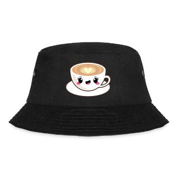 Kawaii cappuccino coffee - Bucket Hat - black - Front - Lela (165cm)