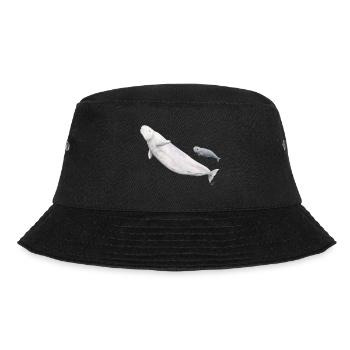 Beluga weiß und ihr Kalb - Beluga und Kalb - Bucket Hat - Schwarz - Vorne - Lela (165cm)