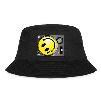 Smiley Record Player - Bucket Hat - Schwarz - Vorne - Lela (165cm)