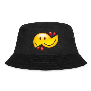 Smiley Glossy Cut in Half - Bucket Hat - black - Front - Lela (165cm)