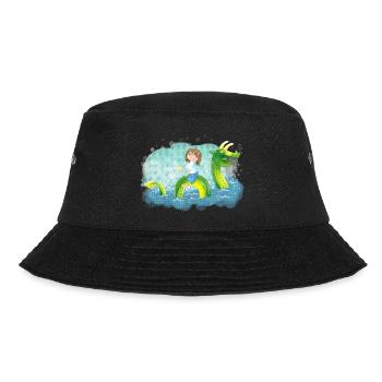 Mädchen Drachen reiten - Bucket Hat - Schwarz - Vorne - Lela (165cm)