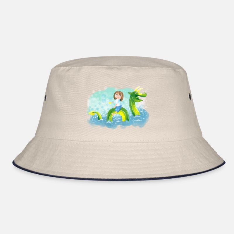 Mädchen Drachen reiten Bucket Hat