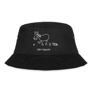 färt kaputt, kaputtes Pferd, lustiges Pferd, krank - Bucket Hat - Schwarz - Vorne - Lela (165cm)