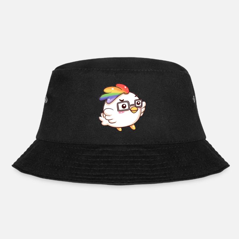 Regenbogen - Bucket Hat - Schwarz