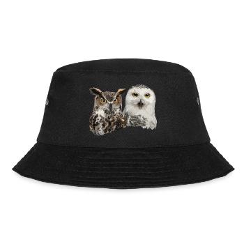 Snowy Owl and American Owl - Bucket Hat - black - Front - Lela (165cm)