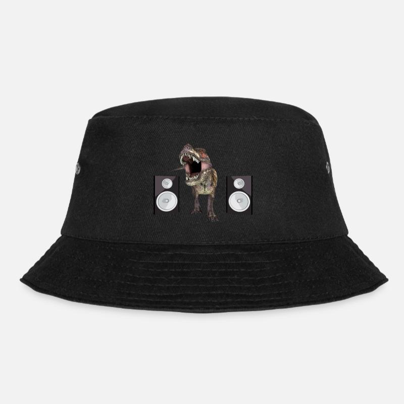 Loudspeaker boxes with dinosaurs - Bucket Hat - black