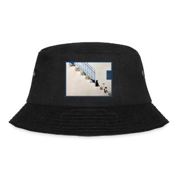 Lots of cats on white stairs in Greece - Bucket Hat - black - Front - Lela (165cm)