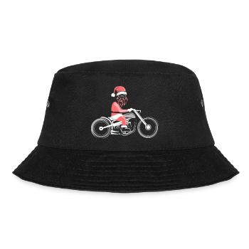 xmas santa claus weihnachtsmann motorrad biker - Bucket Hat - Schwarz - Vorne - Lela (165cm)