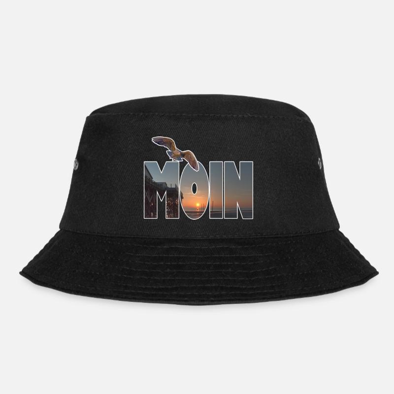 Moin (Motiv: St. Peter Ording) - Bucket Hat - Schwarz