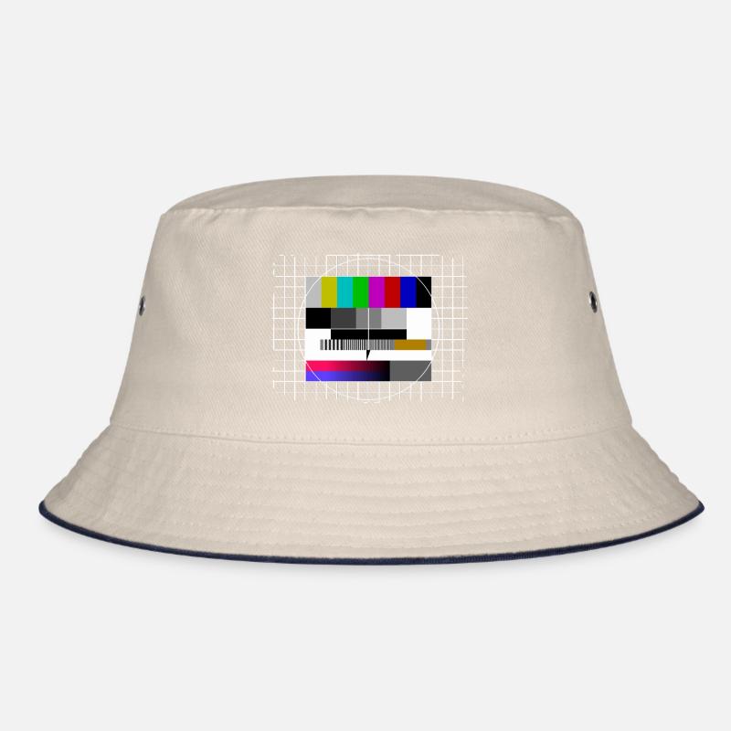 Test Pattern TV Television Freeze Frame Retro Vintage Bucket Hat