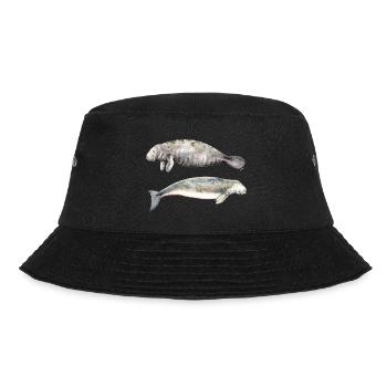 Sea cows: manatee and dugong - Bucket Hat - black - Front - Lela (165cm)