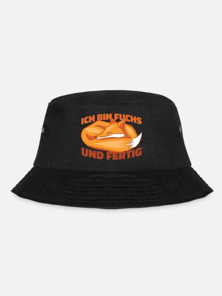 Süßer Fuchs mit Spruch Fuchs und fertig - Bucket Hat - Schwarz