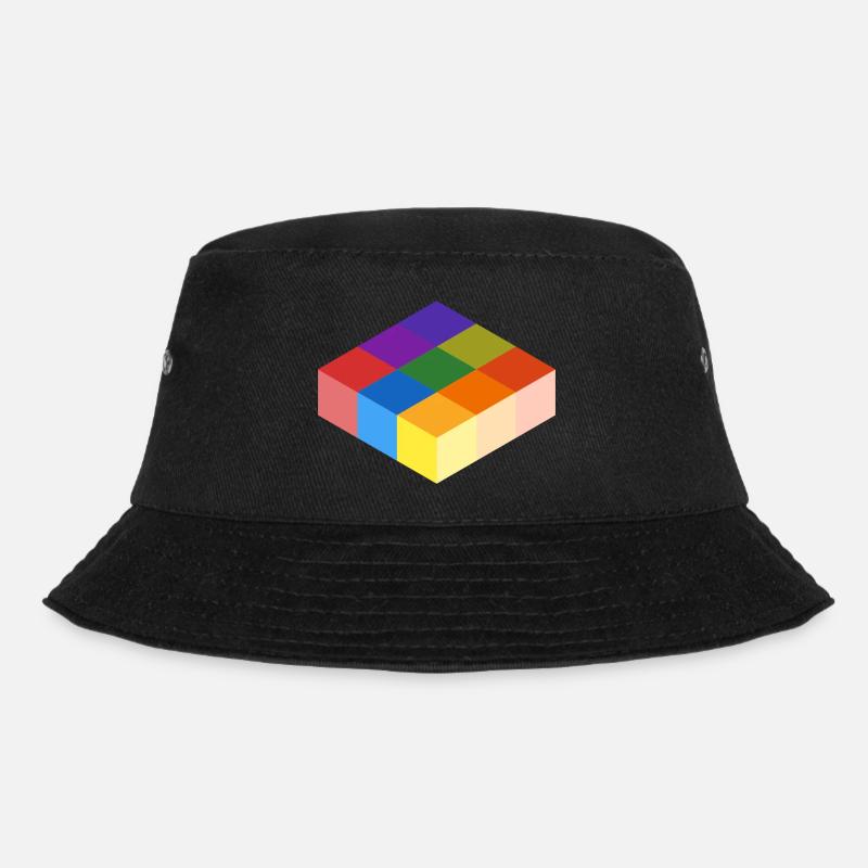 Cube Grid - Bucket Hat - black