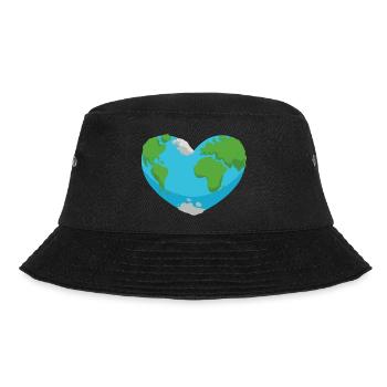 Earth Heart Nature Environment Planet Design - Bucket Hat - black - Front - Lela (165cm)