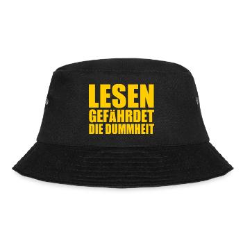 lesen gefährdet die dummheit - Bucket Hat - Schwarz - Vorne - Lela (165cm)