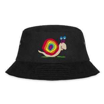 bunt Schnecke Stielauge Regenbogen Kinder Graffiti - Bucket Hat - Schwarz - Vorne - Lela (165cm)