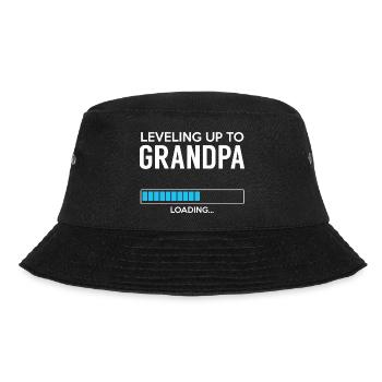 Leveling up to GRANDPA - Loading - Bucket Hat - black - Front - Lela (165cm)