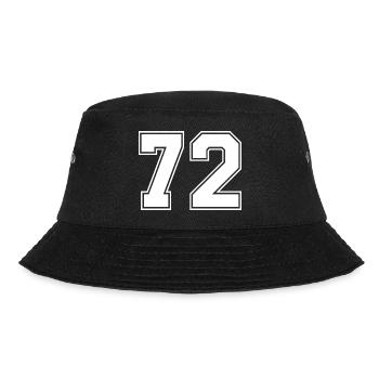 72 Zahl Trikot - Bucket Hat - Schwarz - Vorne - Lela (165cm)