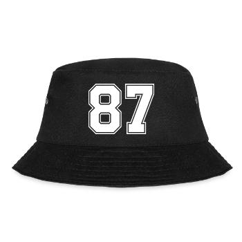 87 Zahl Trikot - Bucket Hat - Schwarz - Vorne - Lela (165cm)
