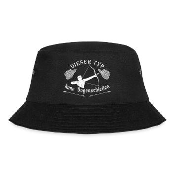 Bogenschießen, Bogensport, Bogenschütze, Archery - Bucket Hat - Schwarz - Vorne - Lela (165cm)