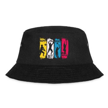 Volleyballer Spruch Volleyball Spieler - Bucket Hat - Schwarz - Vorne - Lela (165cm)