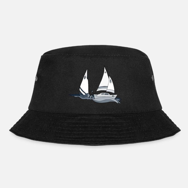 Segelboote - Bucket Hat - Schwarz