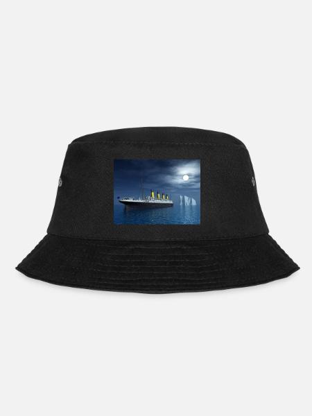 Historisches Passagierschiff Titanic und Eisberg - Bucket Hat - Schwarz