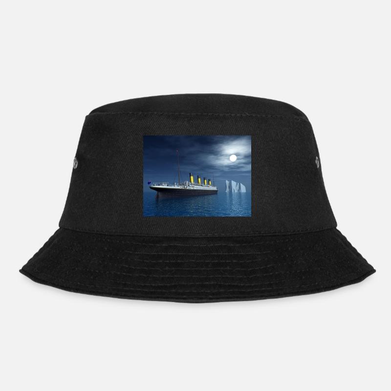 Historisches Passagierschiff Titanic und Eisberg - Bucket Hat - Schwarz