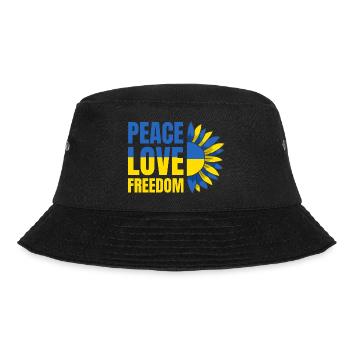 Ukraine Flagge Peace Ukrainische Fahne Frieden - Bucket Hat - Schwarz - Vorne - Lela (165cm)