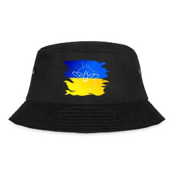 Ukraine Flagge mit Friedenstaube - Bucket Hat - Schwarz - Vorne - Lela (165cm)