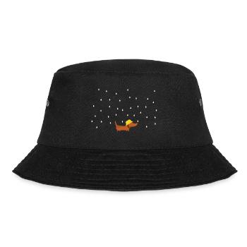Dachshund with rain hat small - Bucket Hat - black - Front - Lela (165cm)