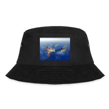 Monstrous fish in the open sea - Bucket Hat - black - Front - Lela (165cm)