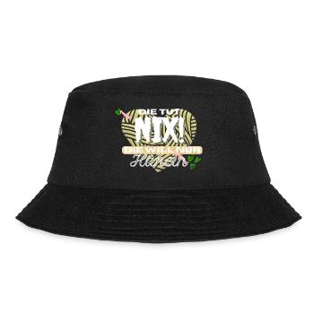 Die Tut Nix! Die Will Nur Häkeln Grün Gelb Herz - Bucket Hat - Schwarz - Vorne - Lela (165cm)